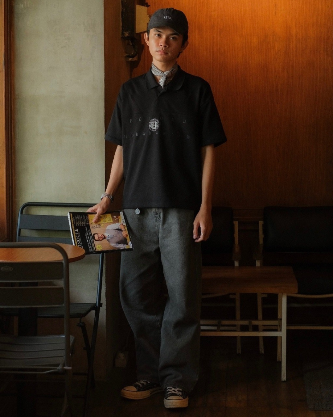 Bewear - Essential Boxy Polo - Accent List Black 250GSM