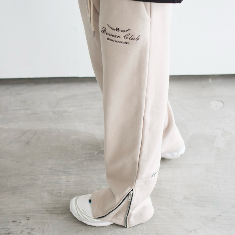 Bewear - Split Zip Sweatpants Black & Beige 330GSM