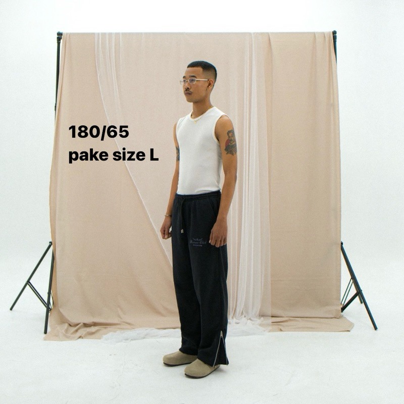Bewear - Split Zip Sweatpants Black & Beige 330GSM
