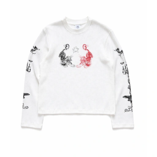 Image of Bewear - Longsleeve Lion Waffle Whitee