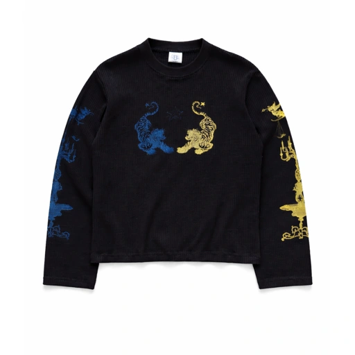 Image of Bewear - Longsleeve Lion Waffle Black