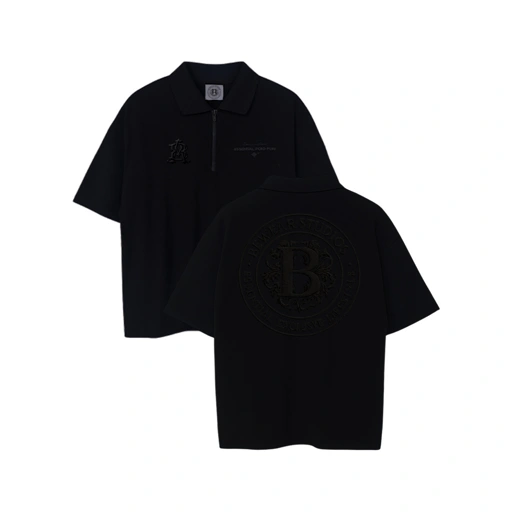 Image of Bewear - Polo Essential Puff Black 250 GSM