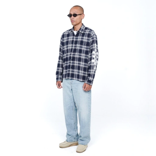 Image of Bewear - Crystal Flannel Shirt Deep Navy