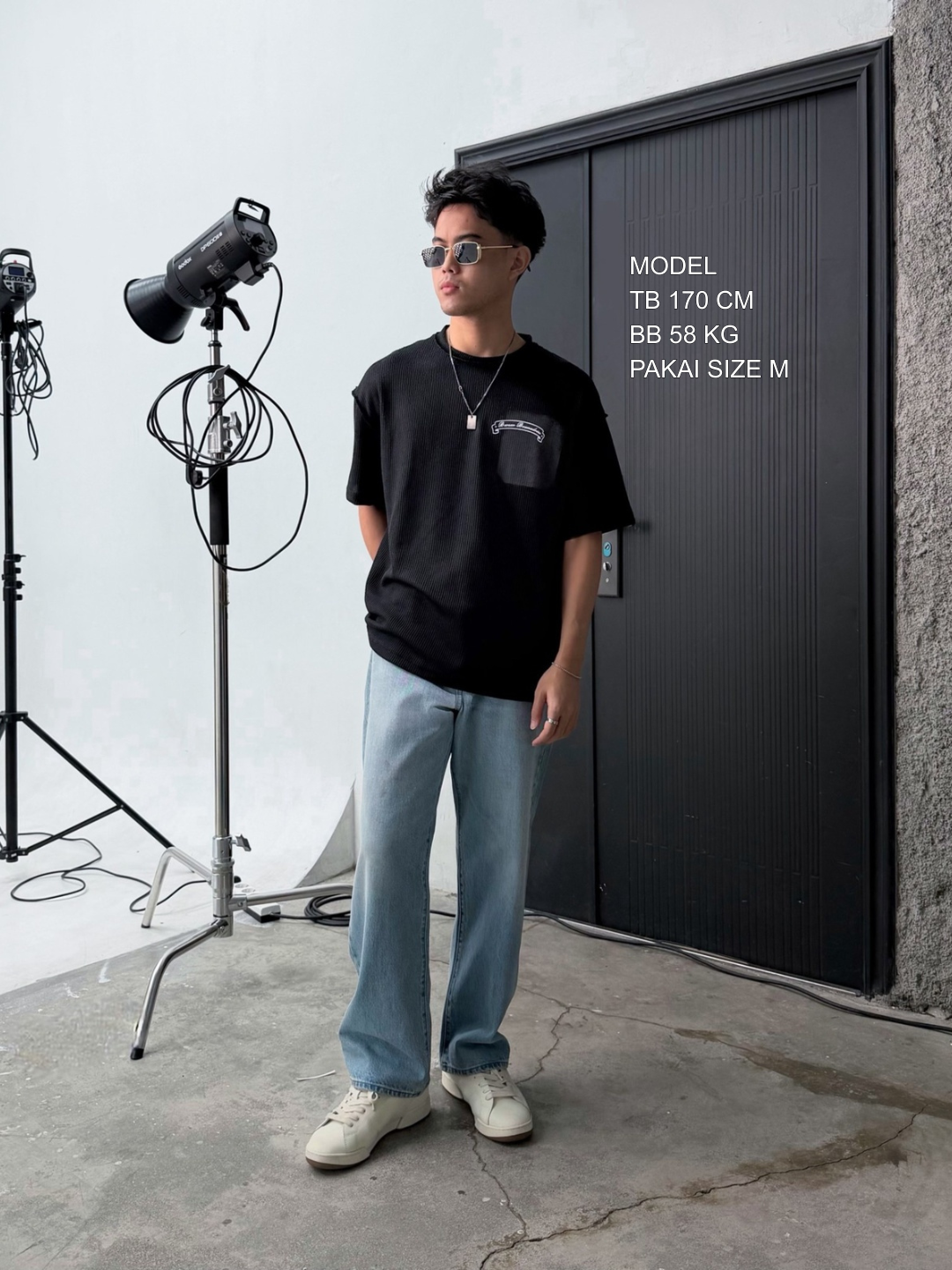 Bewear - Oversize T-Shirt Waffle Black