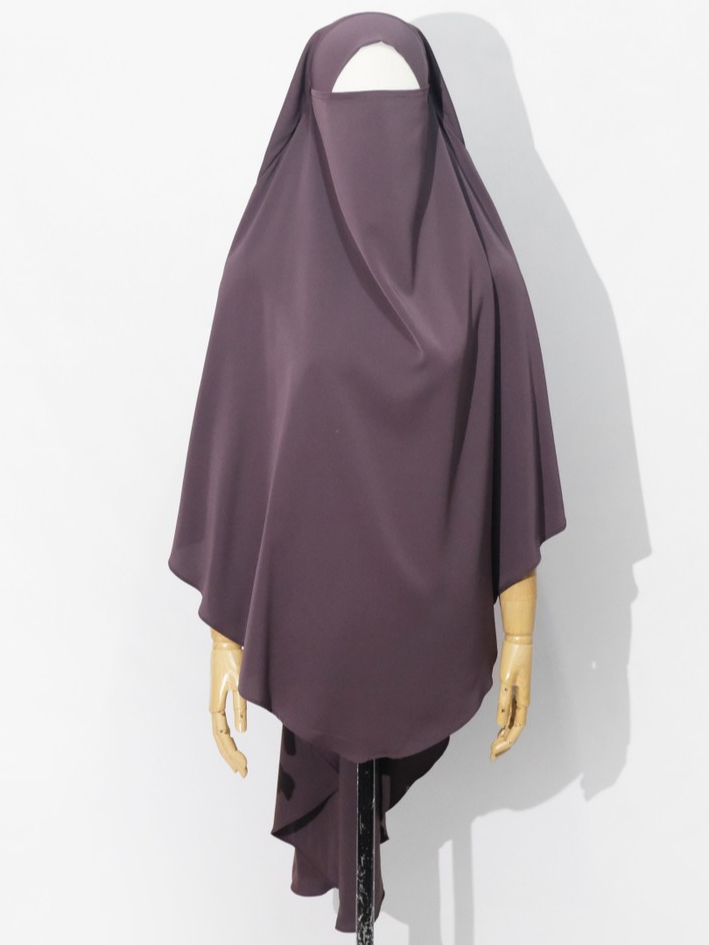 Uzma Indonesia - HAFSHAH French Khimar Non Pad Umroh Haji Umrah Hajj Basic Syar'i Poly Cooltech Polos Muslimah Gamis Simple Elegant Lembut Adem Black Jetblack