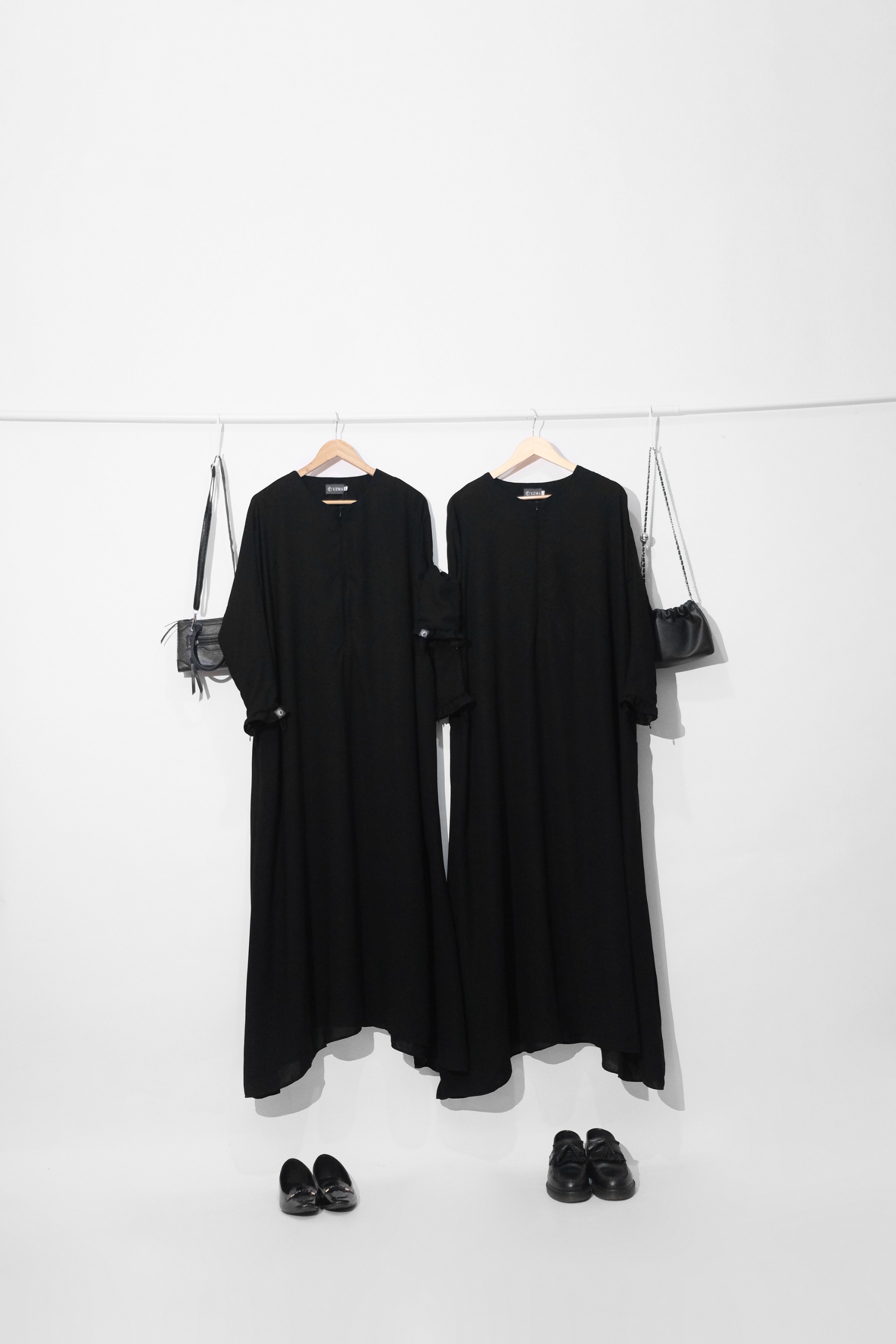 Uzma Indonesia - HAFSHAH Abaya Basic Syar'i Polytech Polos Muslimah Gamis Simple Elegant Lembut Adem Abaya Haji Umroh Daily