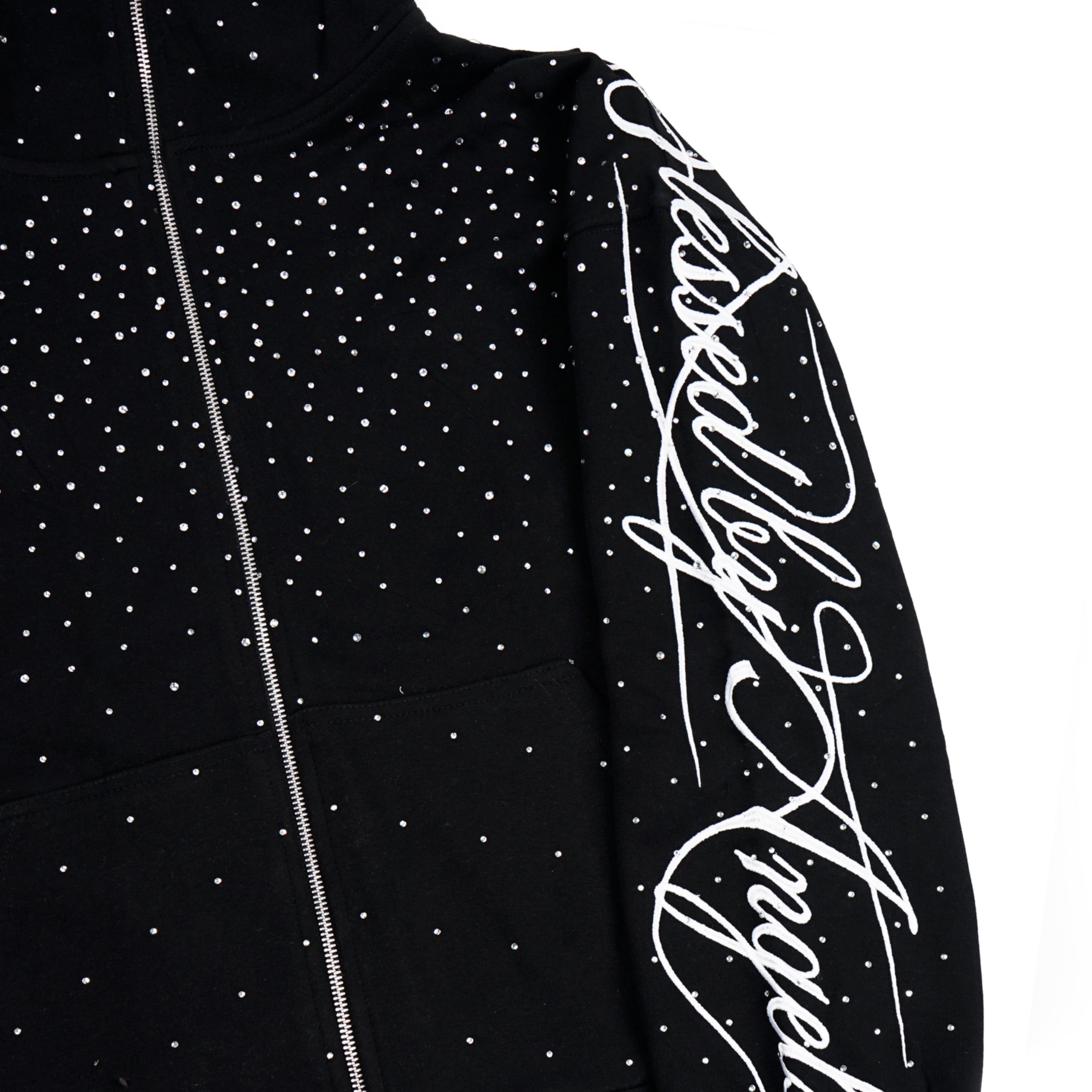 LUCIUS DIAMOND DUST ZIP UP - BLACK