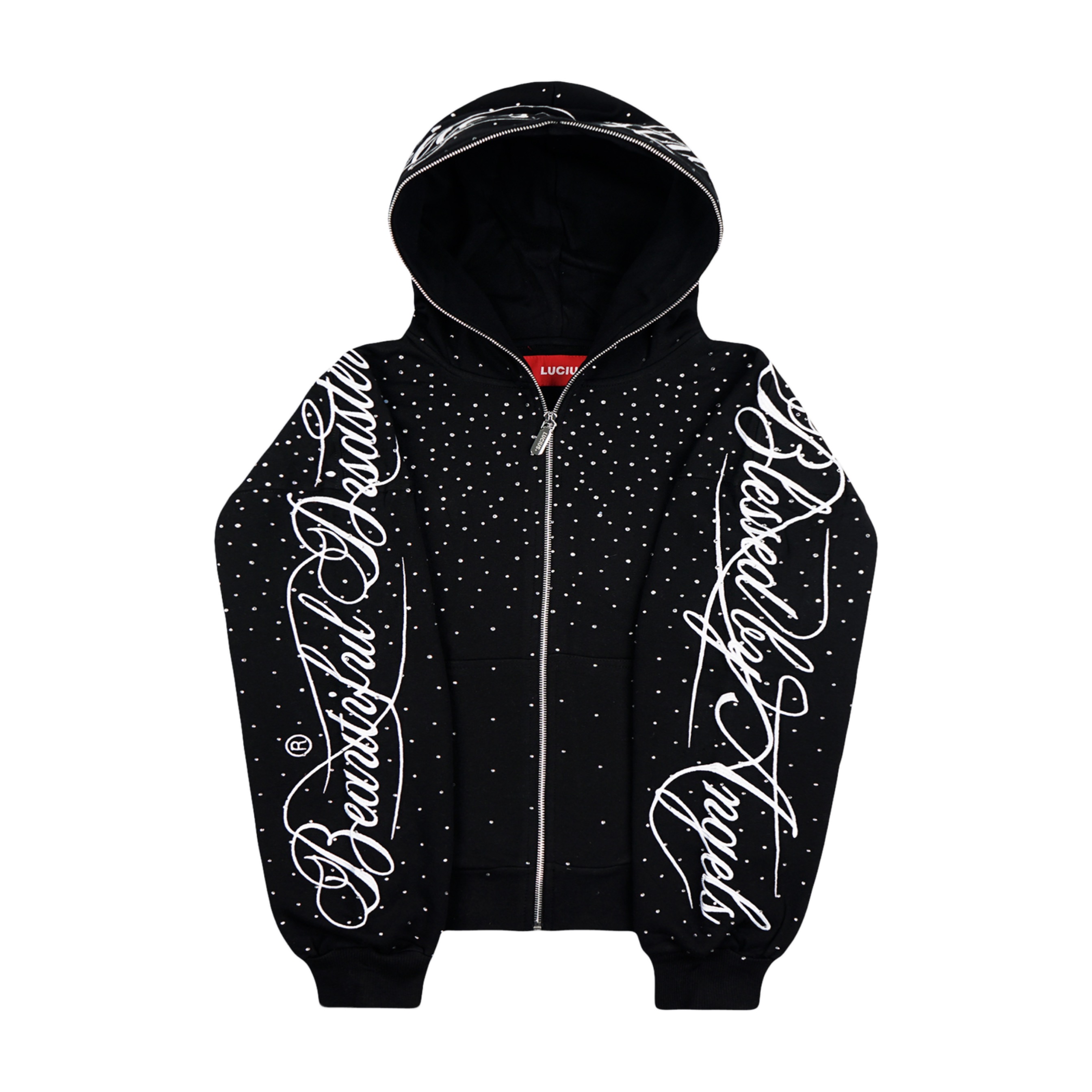 LUCIUS DIAMOND DUST ZIP UP - BLACK