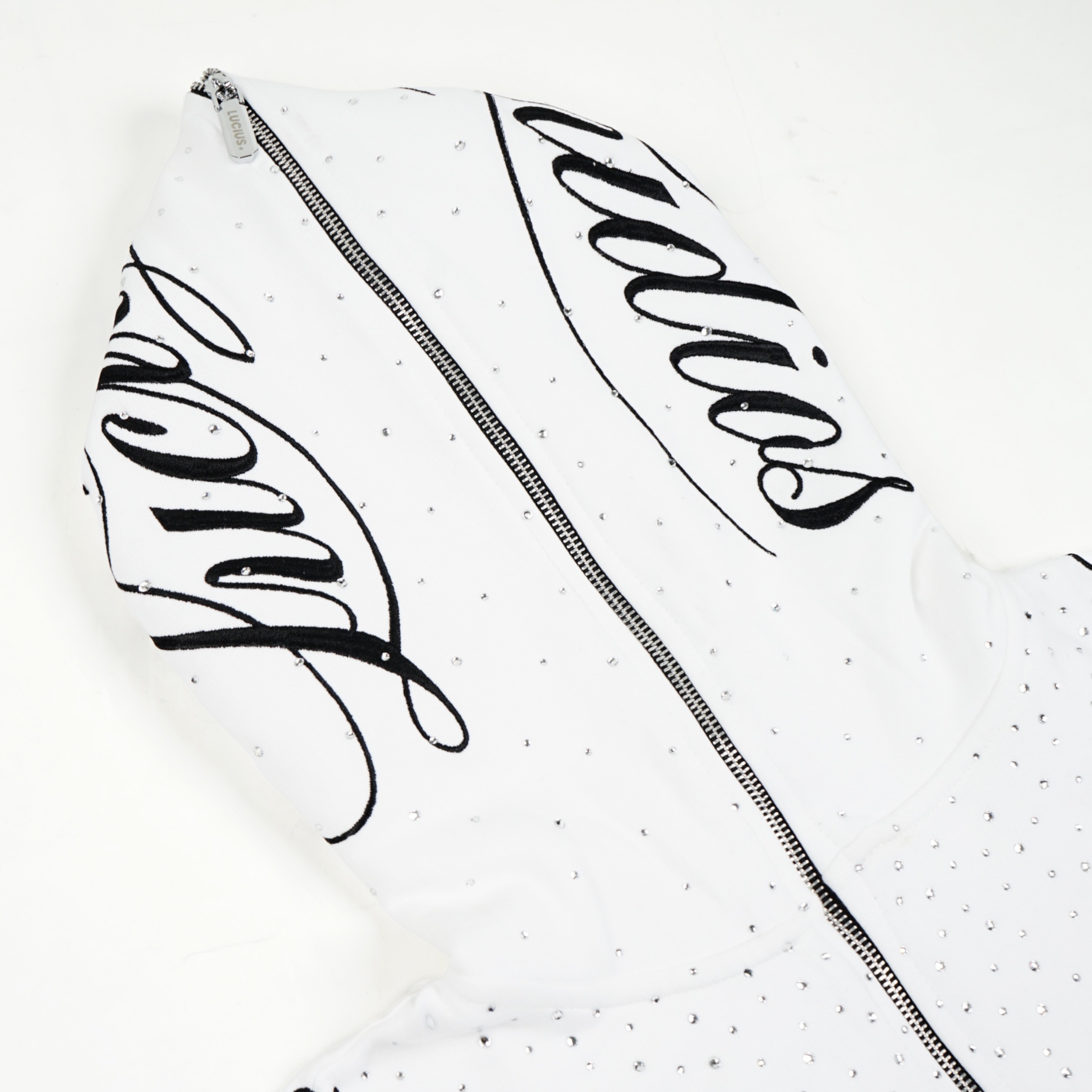 LUCIUS DIAMOND DUST ZIP UP - WHITE