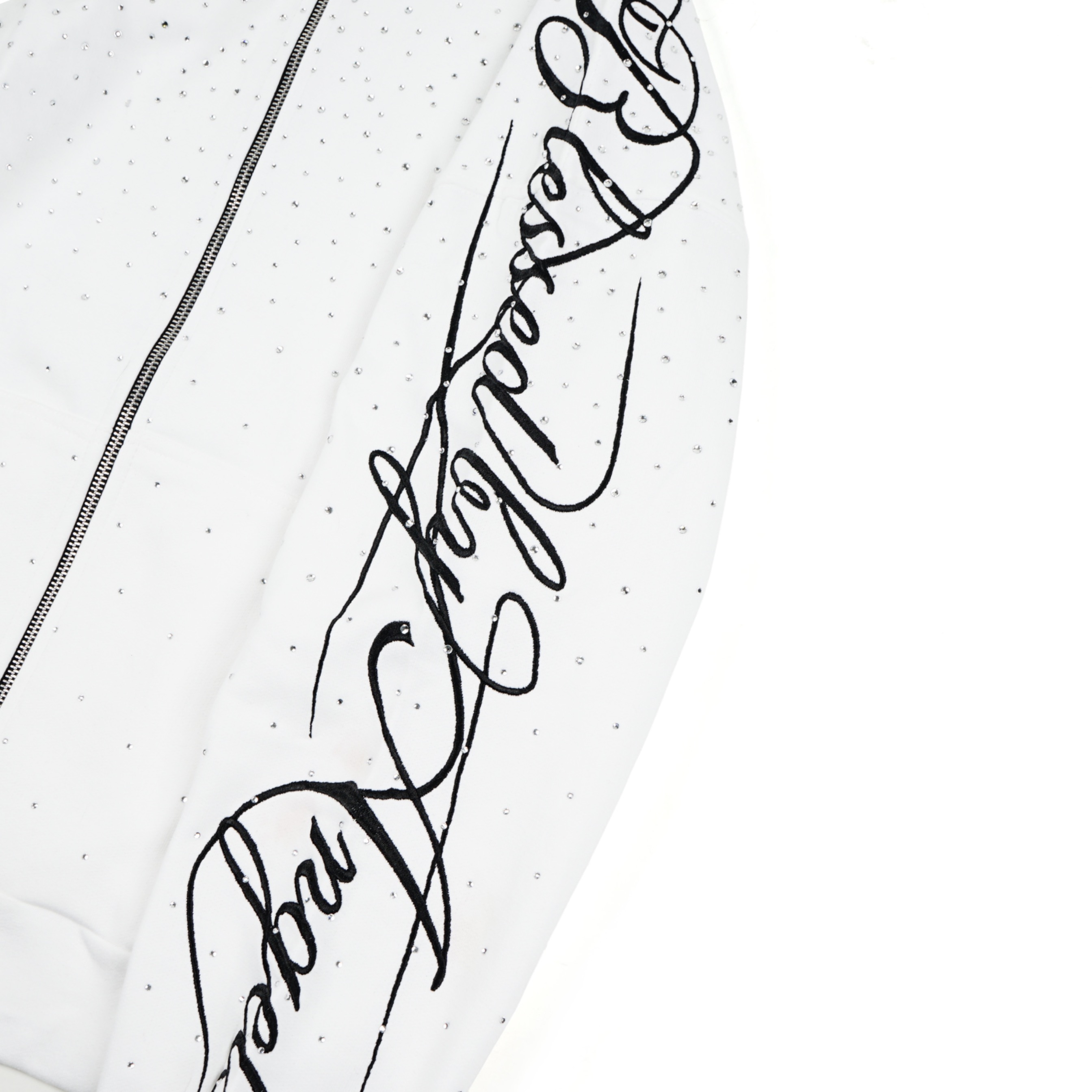 LUCIUS DIAMOND DUST ZIP UP - WHITE