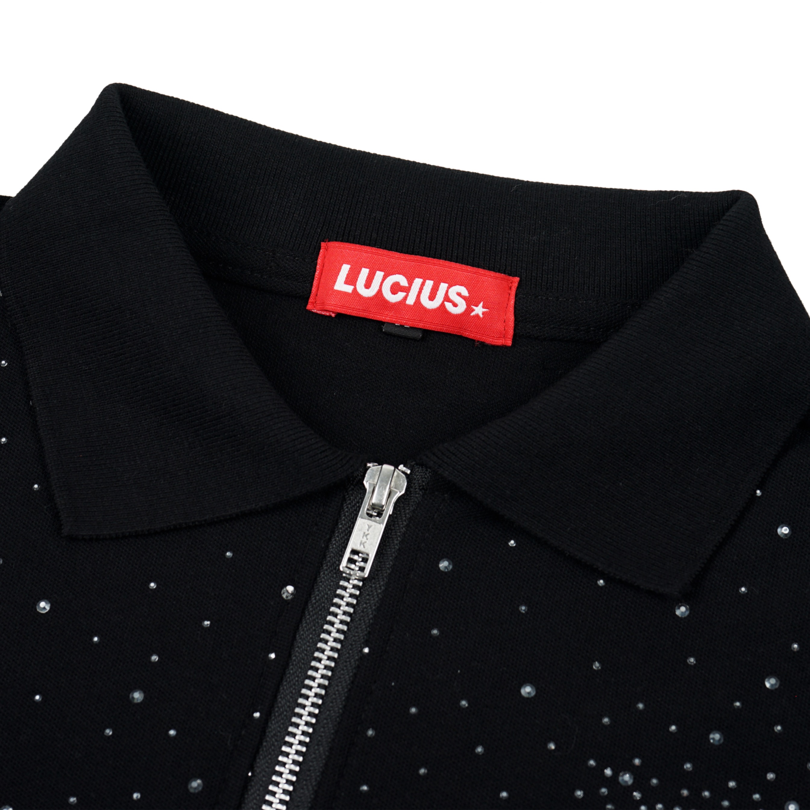 LUCIUS POLO SHIRT DIAMOND DUST - BLACK