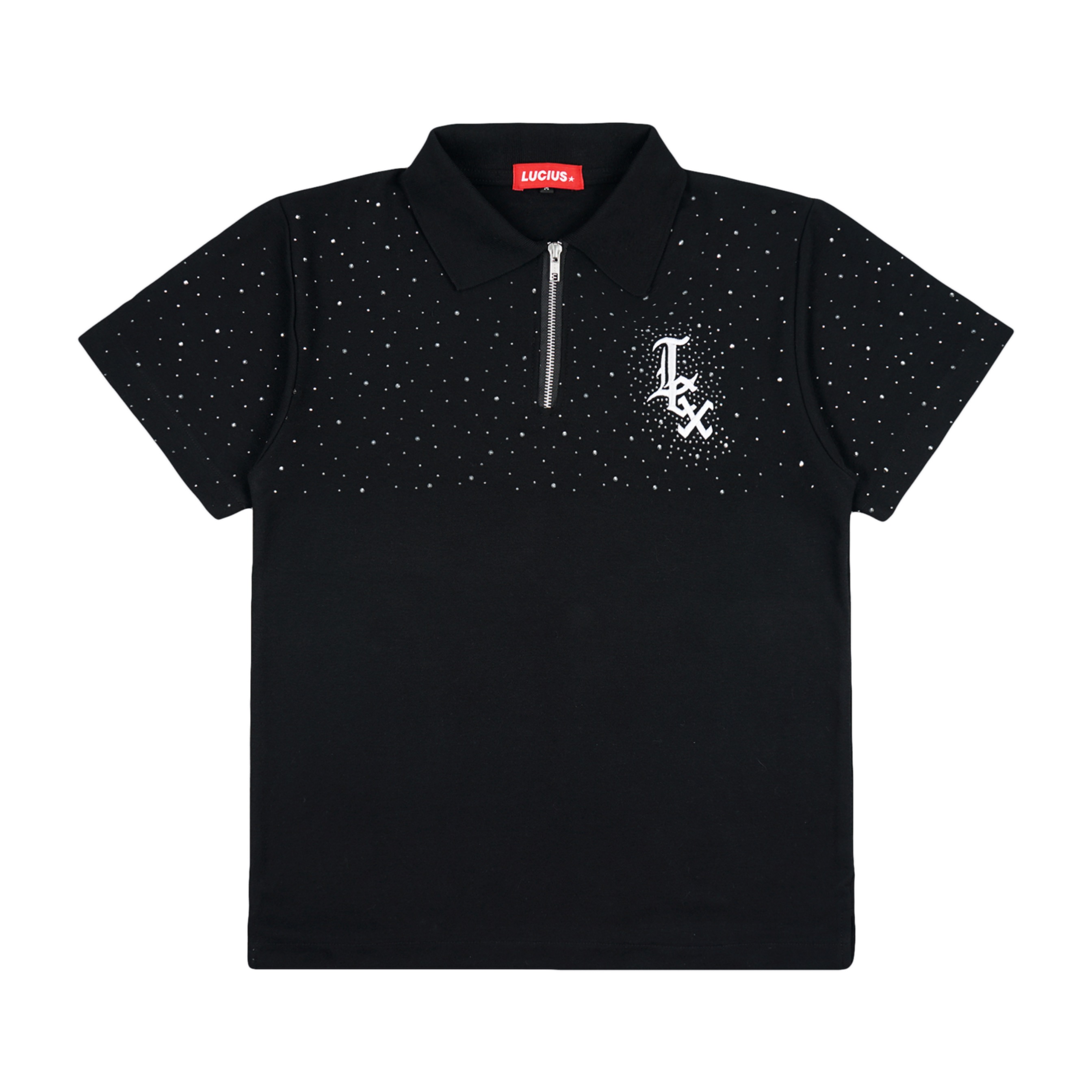 LUCIUS POLO SHIRT DIAMOND DUST - BLACK