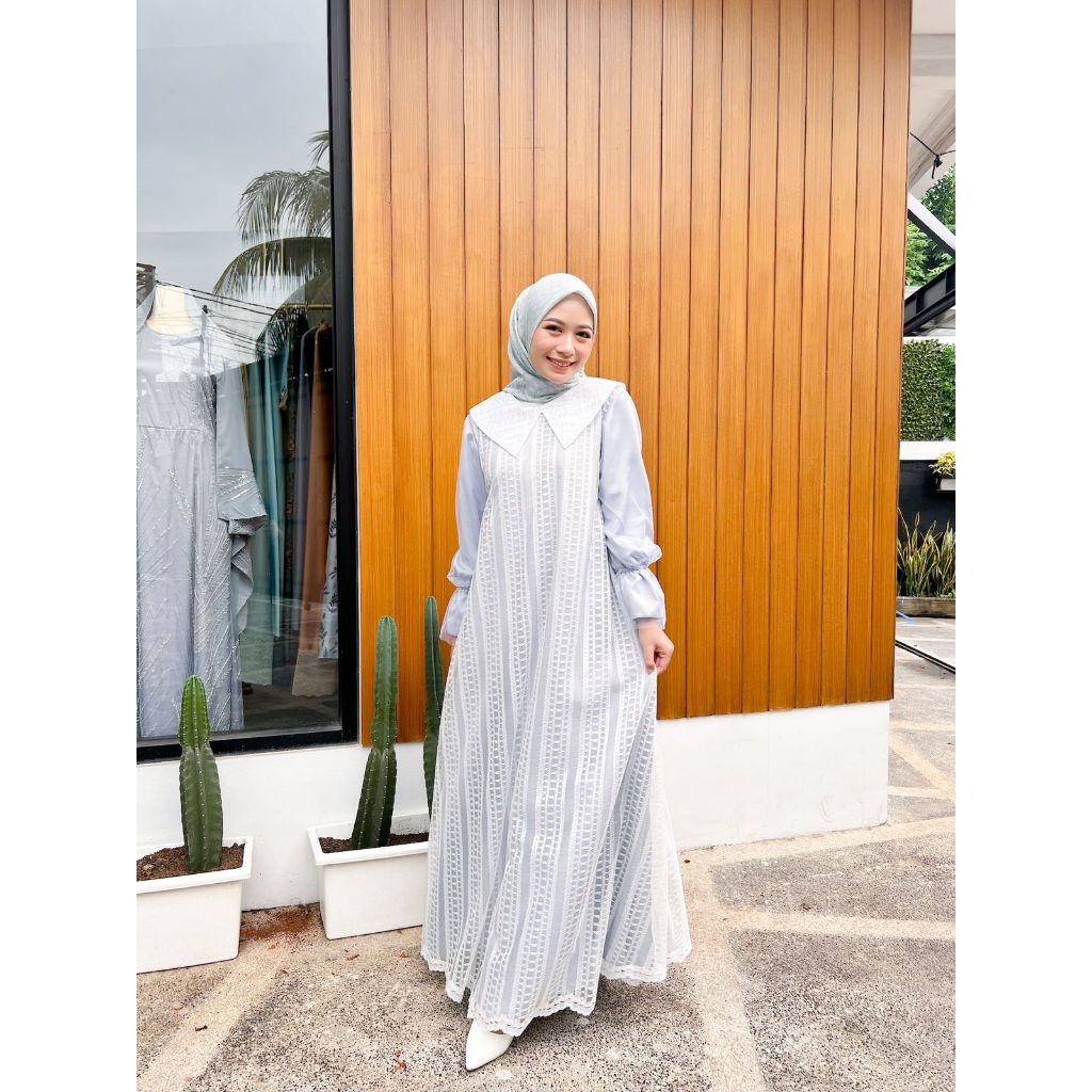 Syaira - Gamis Blue Kombinasi