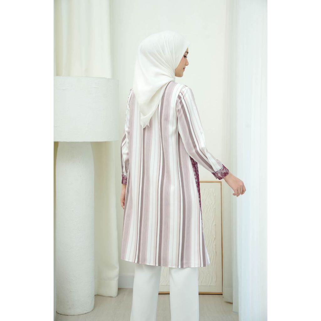 Chantilly & Stripes Tunic - Scarlet Charm
