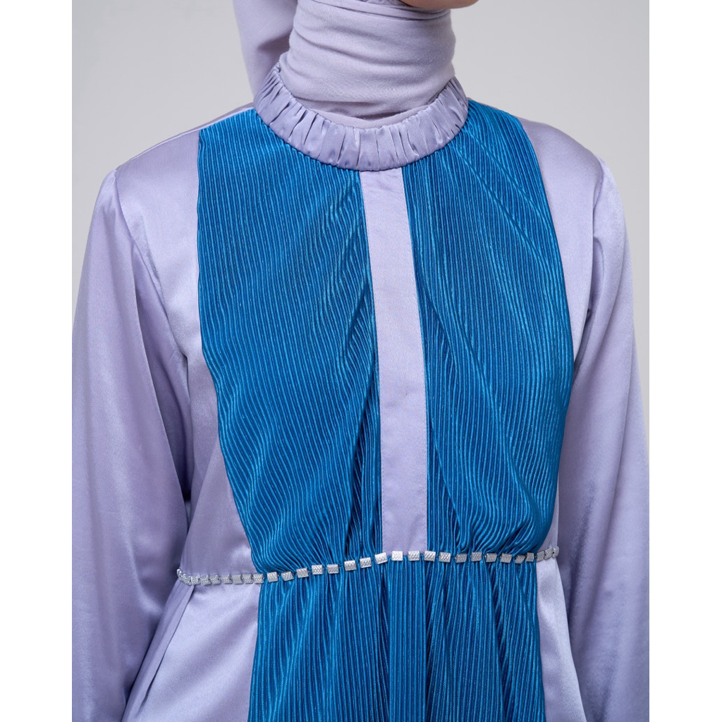 House of Syaira Aulia Dress - Dress Wanita Plisket Satin Premium Elegan
