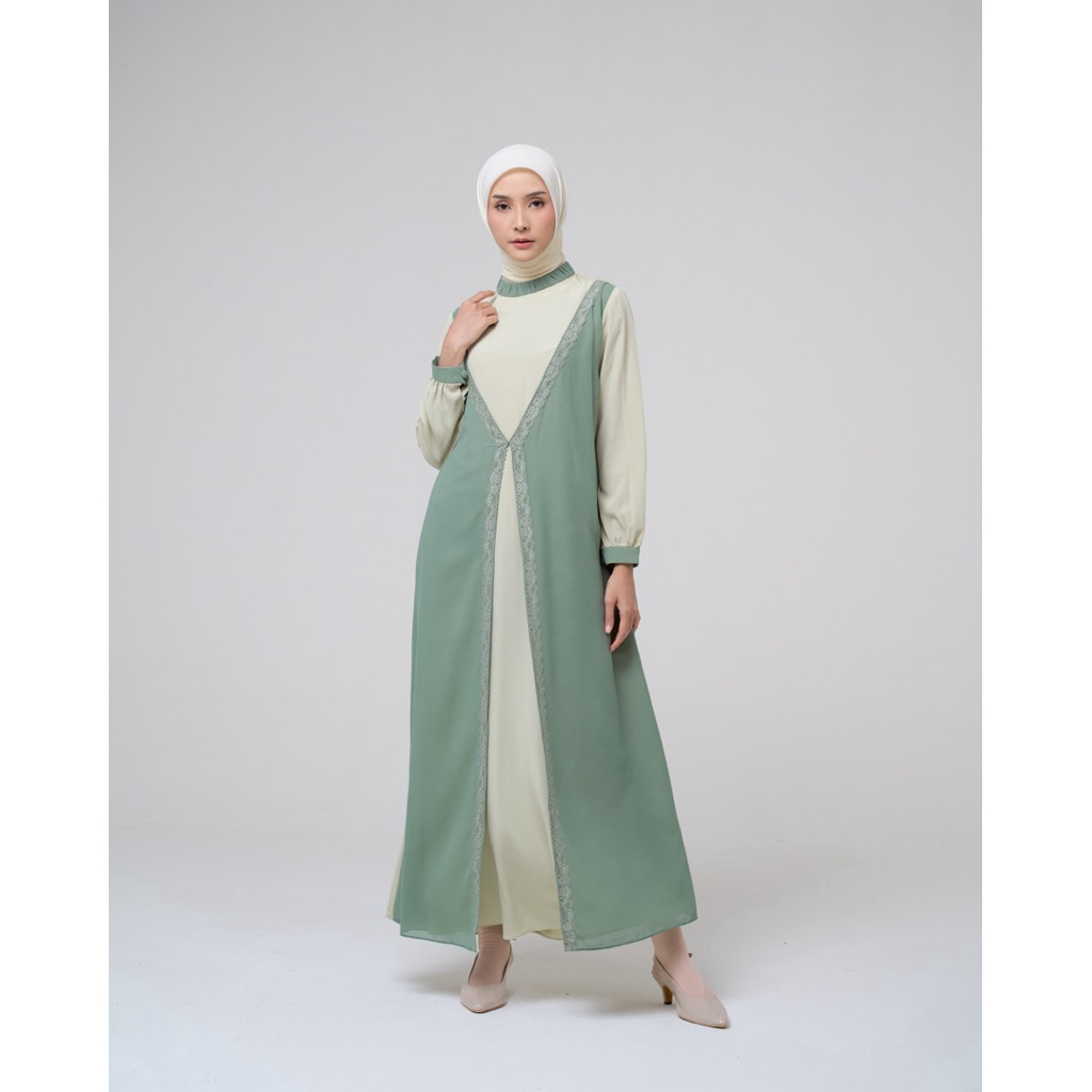 House of Syaira Selma Dress - Dress Wanita Layer Chiffon Flowy Premium