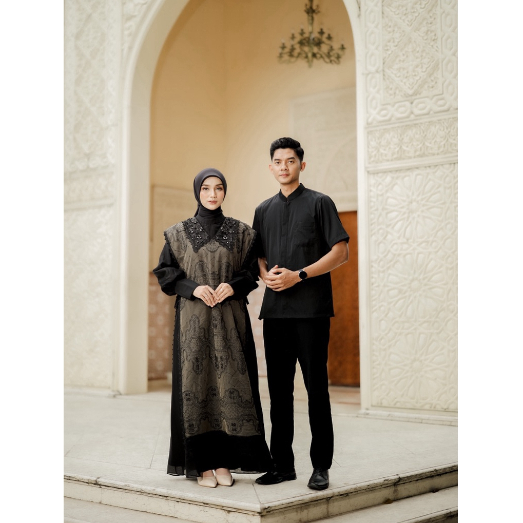 House of Syaira Nuraya Outer & Arka Koko - Outer Brokat Embroidery Wanita Renda Payet Premium