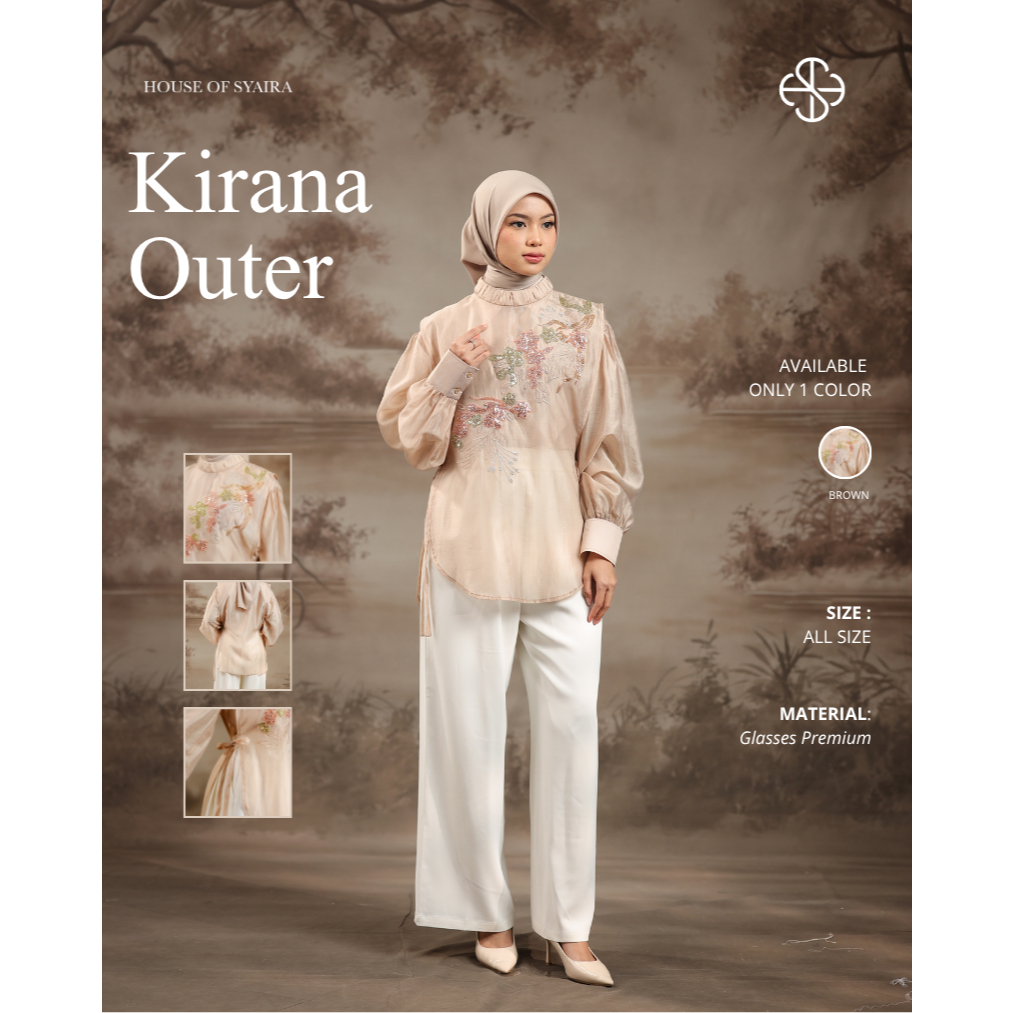House of Syaira Kirana Outer - Outer Apron Wanita Glasse Premium Embroidery Payet
