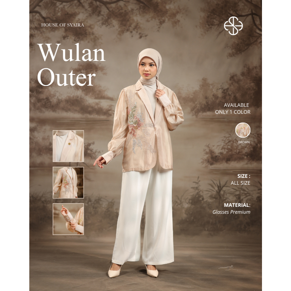 House of Syaira Wulan Outer - Outer Wanita Glasses Premium Bordir Payet Elegan