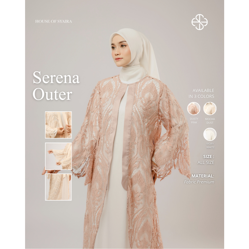 House of Syaira Serena Outer - Outer Panjang Wanita Loose Fit Modest Elegan
