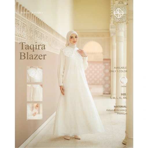 House of Syaira Kaluna Dress & Elvan Koko - Dress Wanita Katun Premium Embroidery Payet Elegan