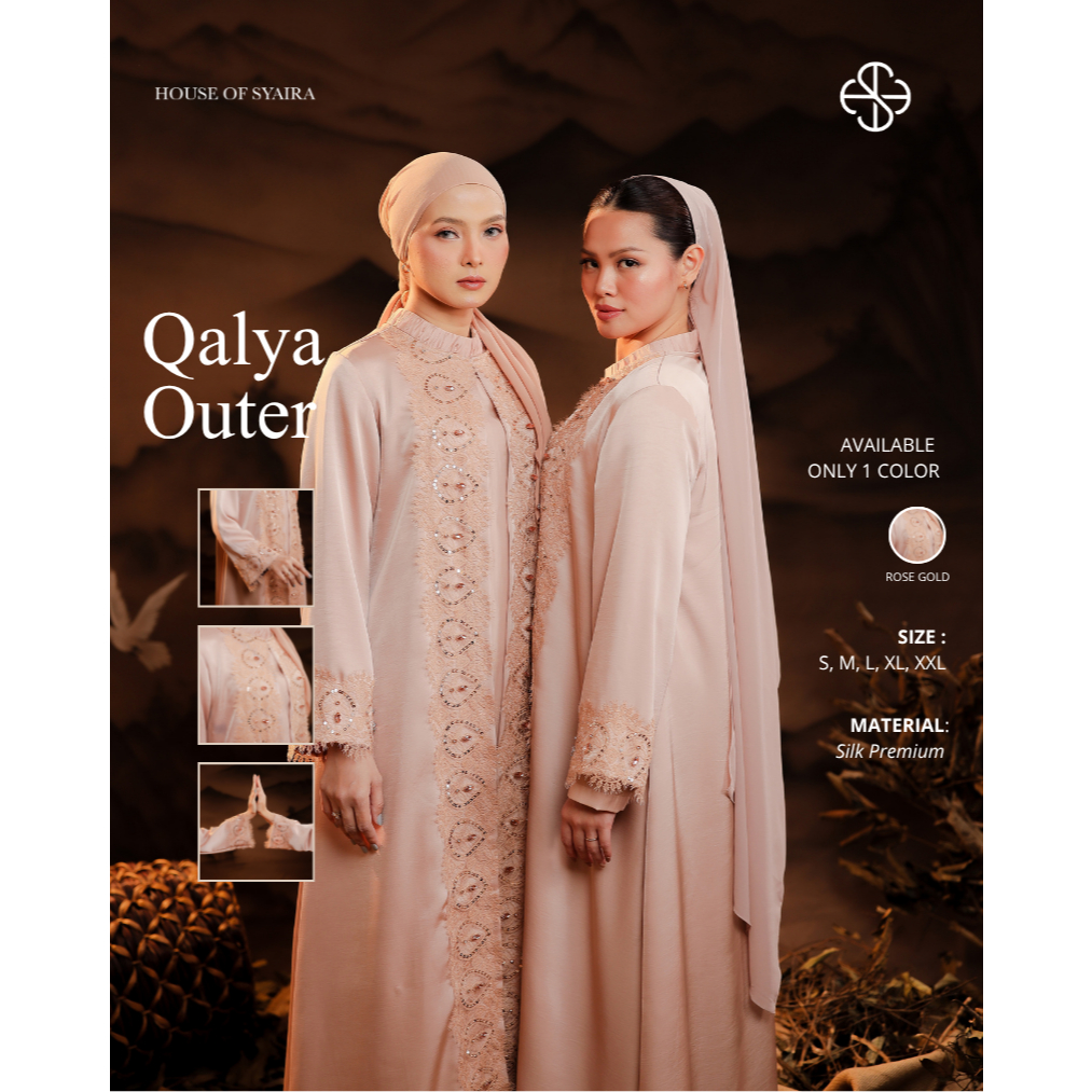 House of Syaira Qalya Outer - Outer Wanita Silk Premium Renda Payet