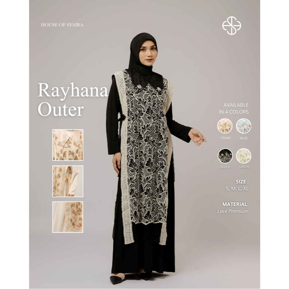 House of Syaira Rayhana Outer - Outer Wanita Premium Lace Elegan Payet Premium