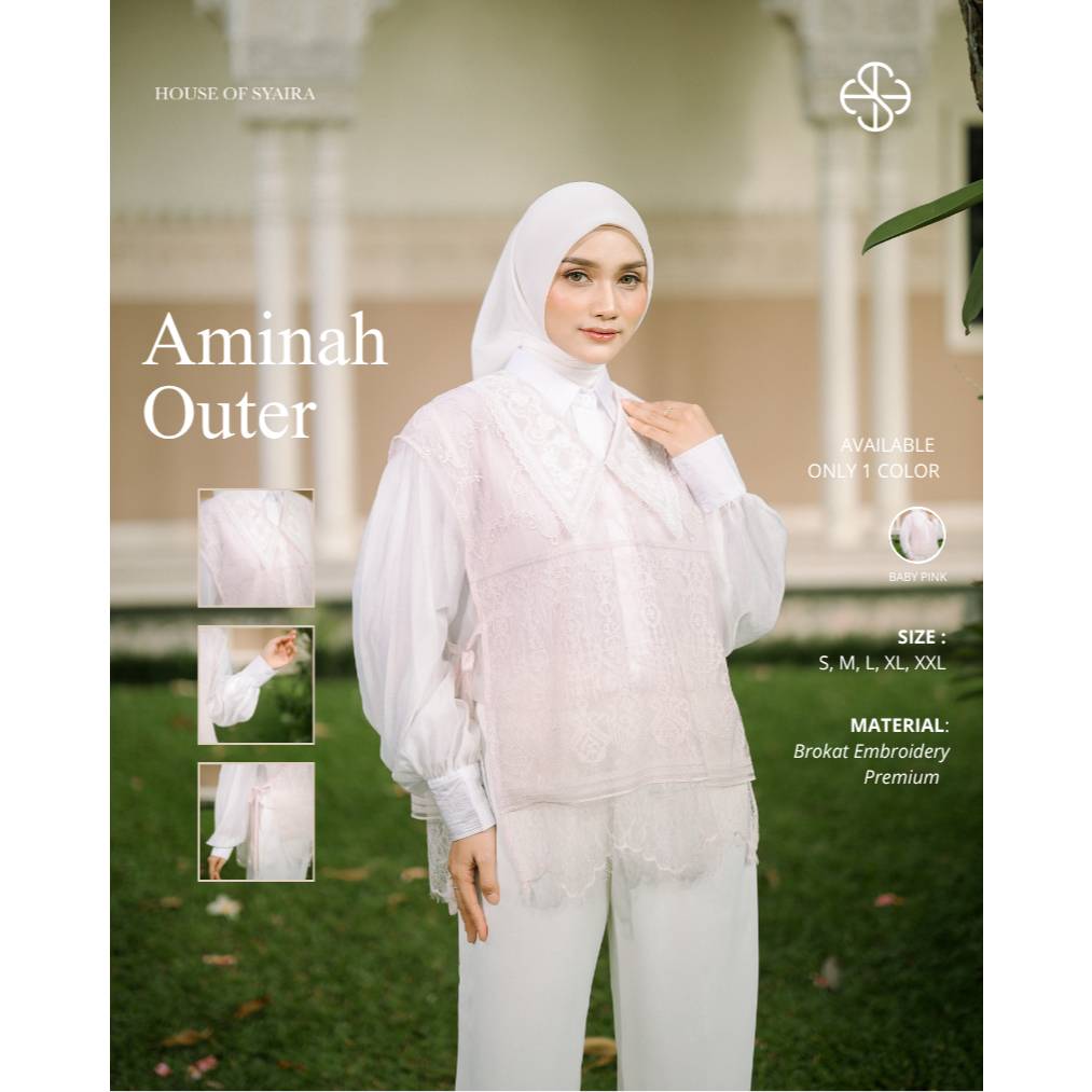 House of Syaira Aminah Outer - Outer Wanita Brokat Embroidery Cantily Premium