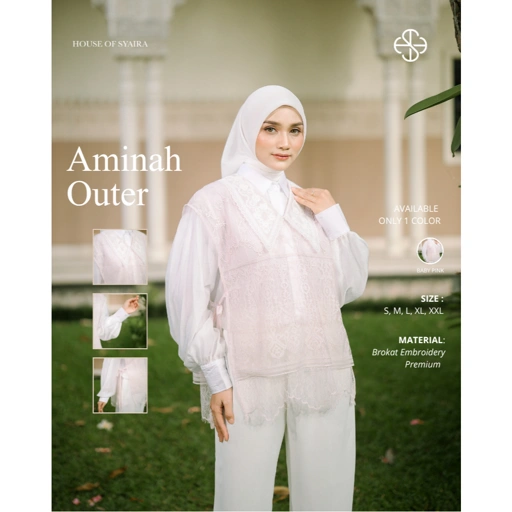 House of Syaira Aminah Outer - Outer Wanita Brokat Embroidery Cantily Premium