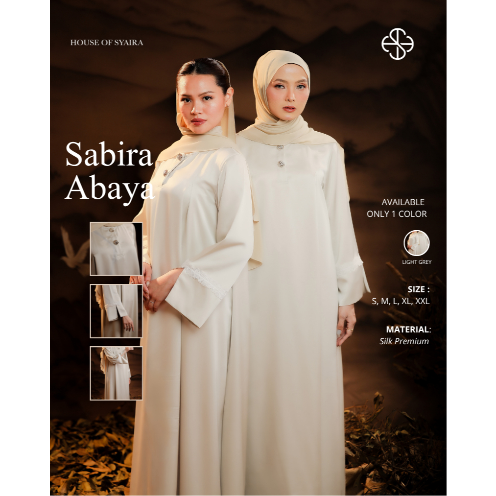 House of Syaira Hayara Abaya - Dress Abaya Wanita Silk Premium Lengan Renda