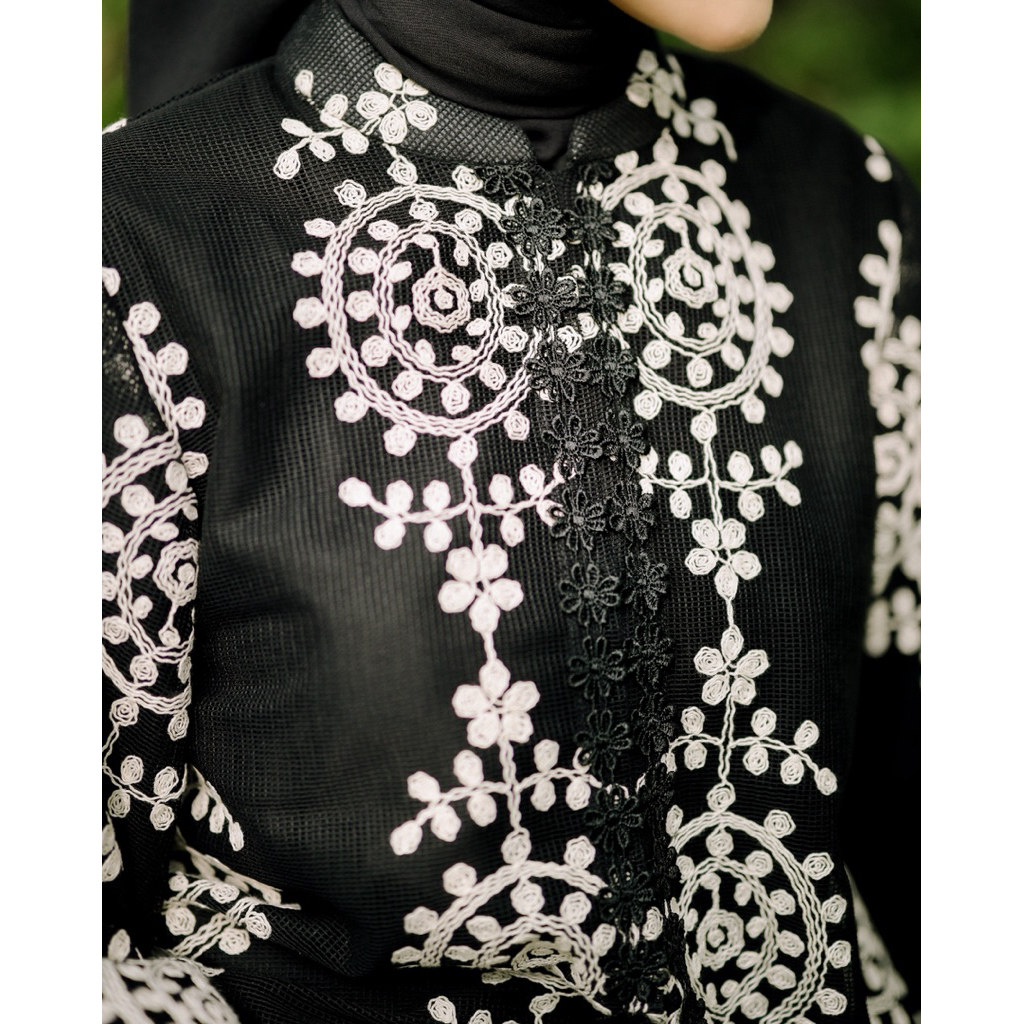 House of Syaira Aluna Outer - Outer Wanita Premium Brokat Embroidery Elegan Detail Renda