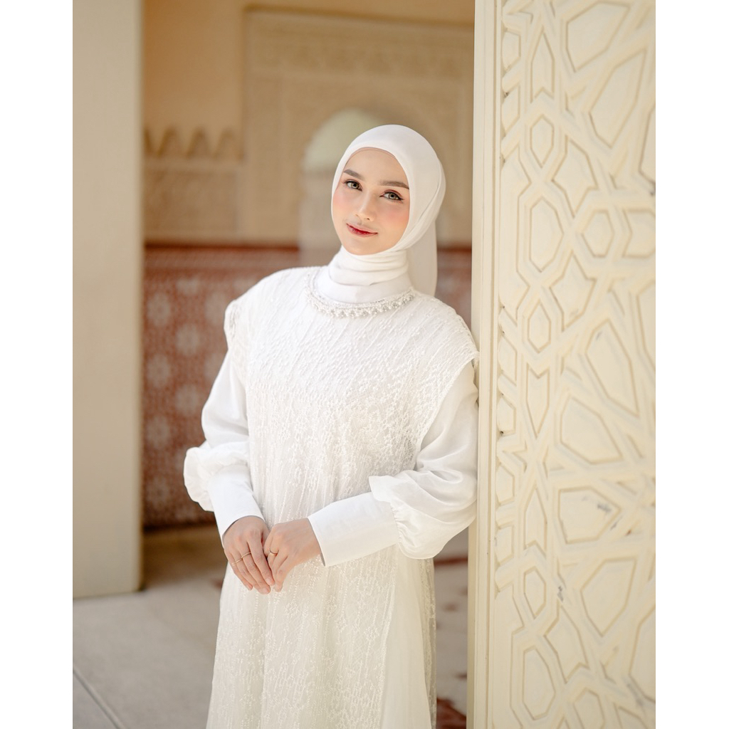 House of Syaira Elzara Outer & Zahir Koko - Outer Apron Wanita Brokat Embroidery Payet Elegan