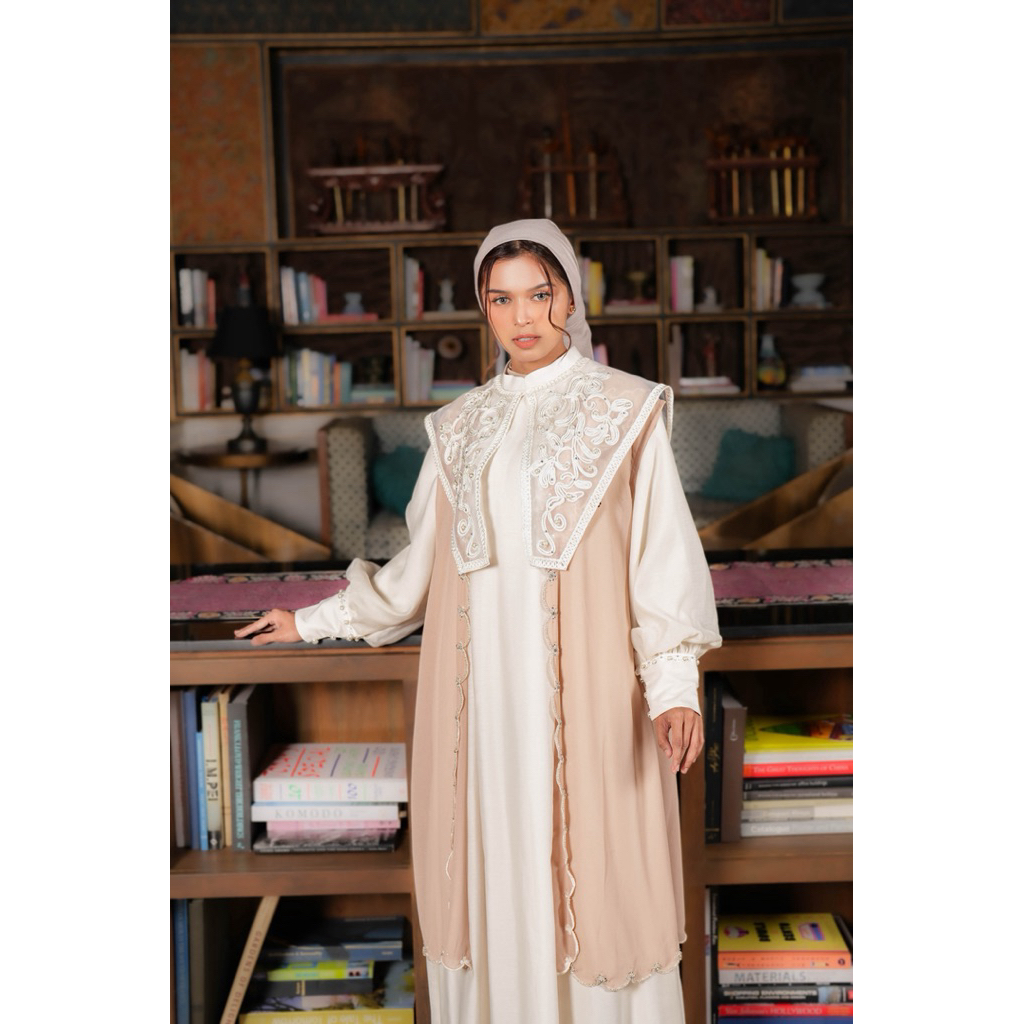 House of Syaira Nayyara Dress Semanggi Series - Dress Wanita Maxi Renda Bordir Payet Elegan