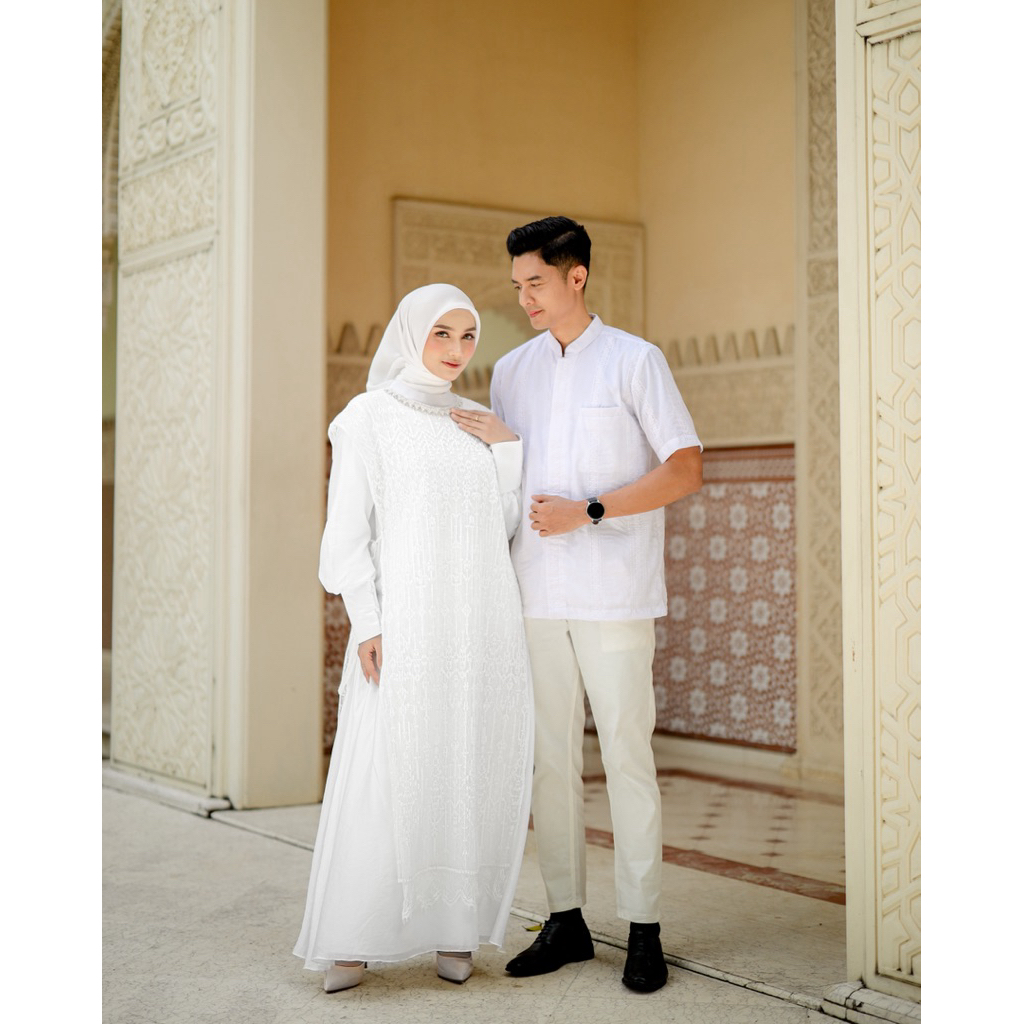 House of Syaira Elzara Outer & Zahir Koko - Outer Apron Wanita Brokat Embroidery Payet Elegan