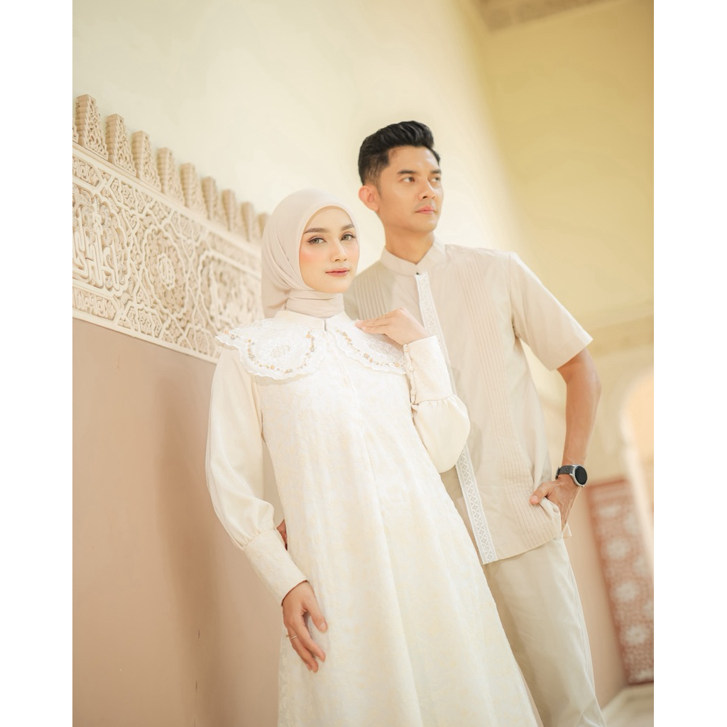 House of Syaira Kaluna Dress & Elvan Koko - Dress Wanita Katun Premium Embroidery Payet Elegan