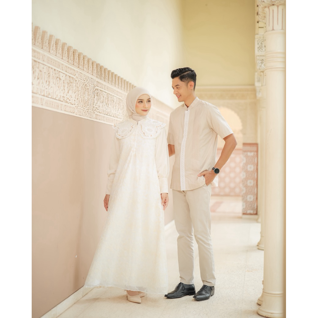 House of Syaira Kaluna Dress & Elvan Koko - Dress Wanita Katun Premium Embroidery Payet Elegan