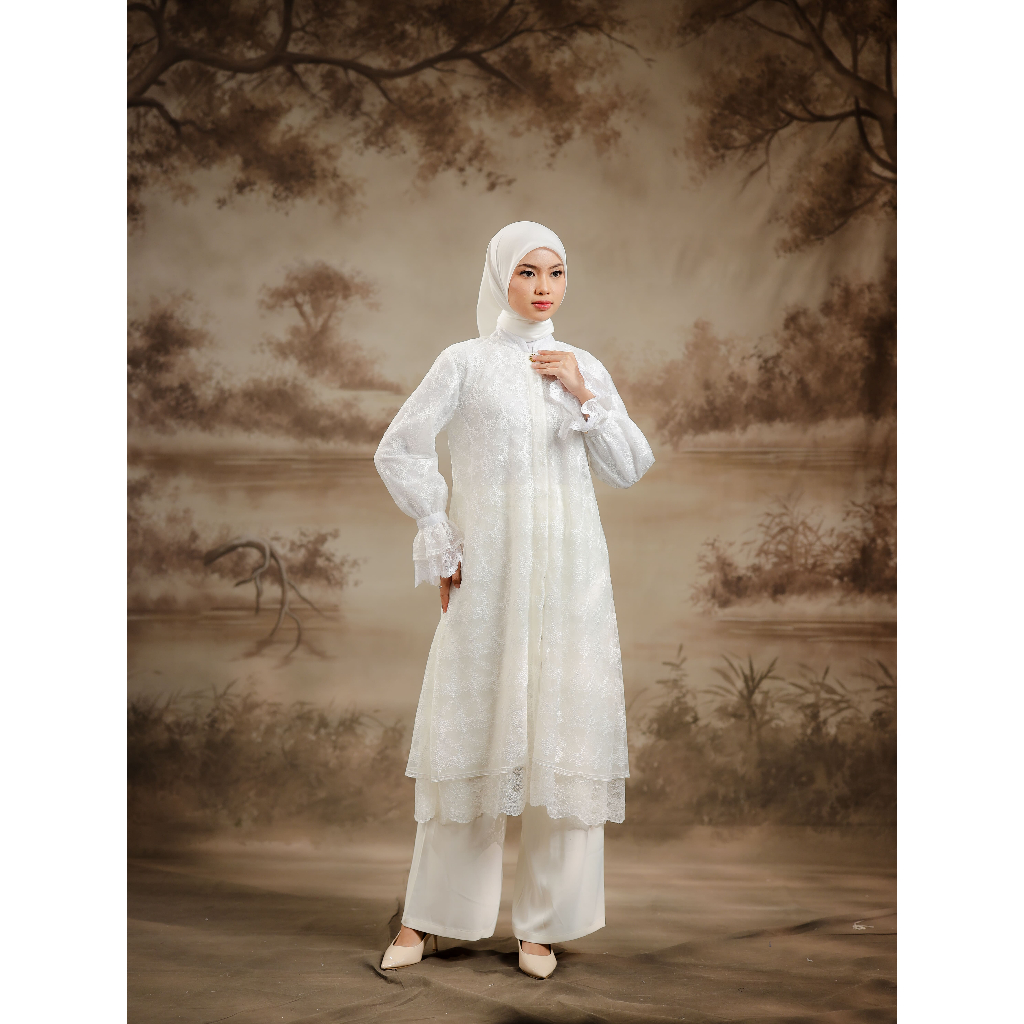 House of Syaira Samiraya Tunik - Tunik Wanita Tile Bordir Cantily Premium Elegan