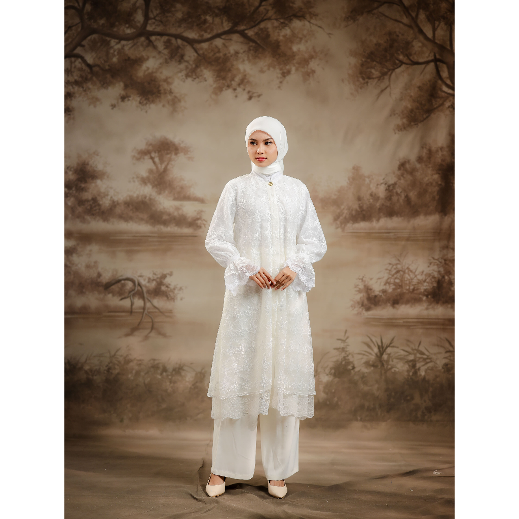 House of Syaira Samiraya Tunik - Tunik Wanita Tile Bordir Cantily Premium Elegan
