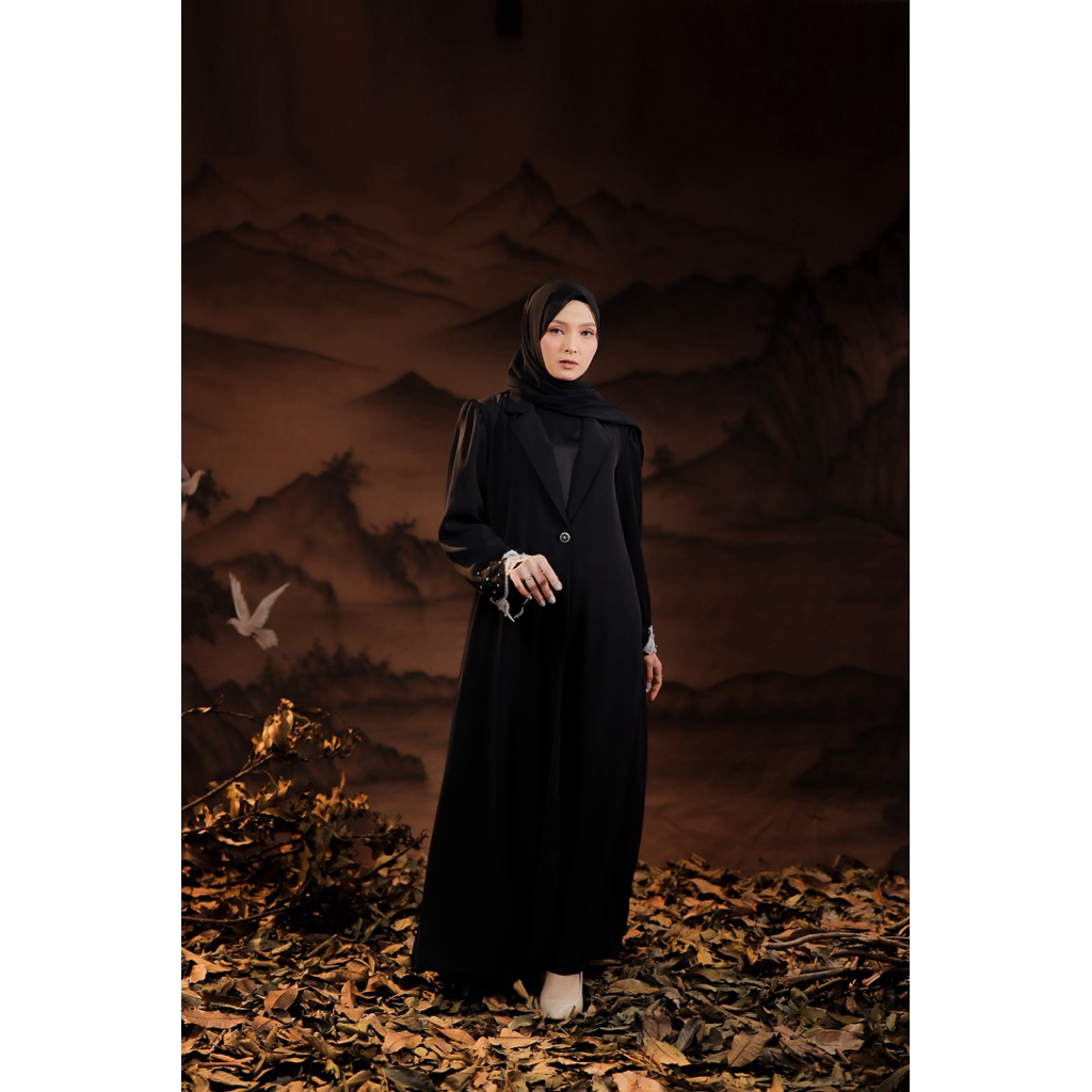 House of Syaira Taqira Blazer - Blazer Wanita Silk Premium Renda Payet Elegan