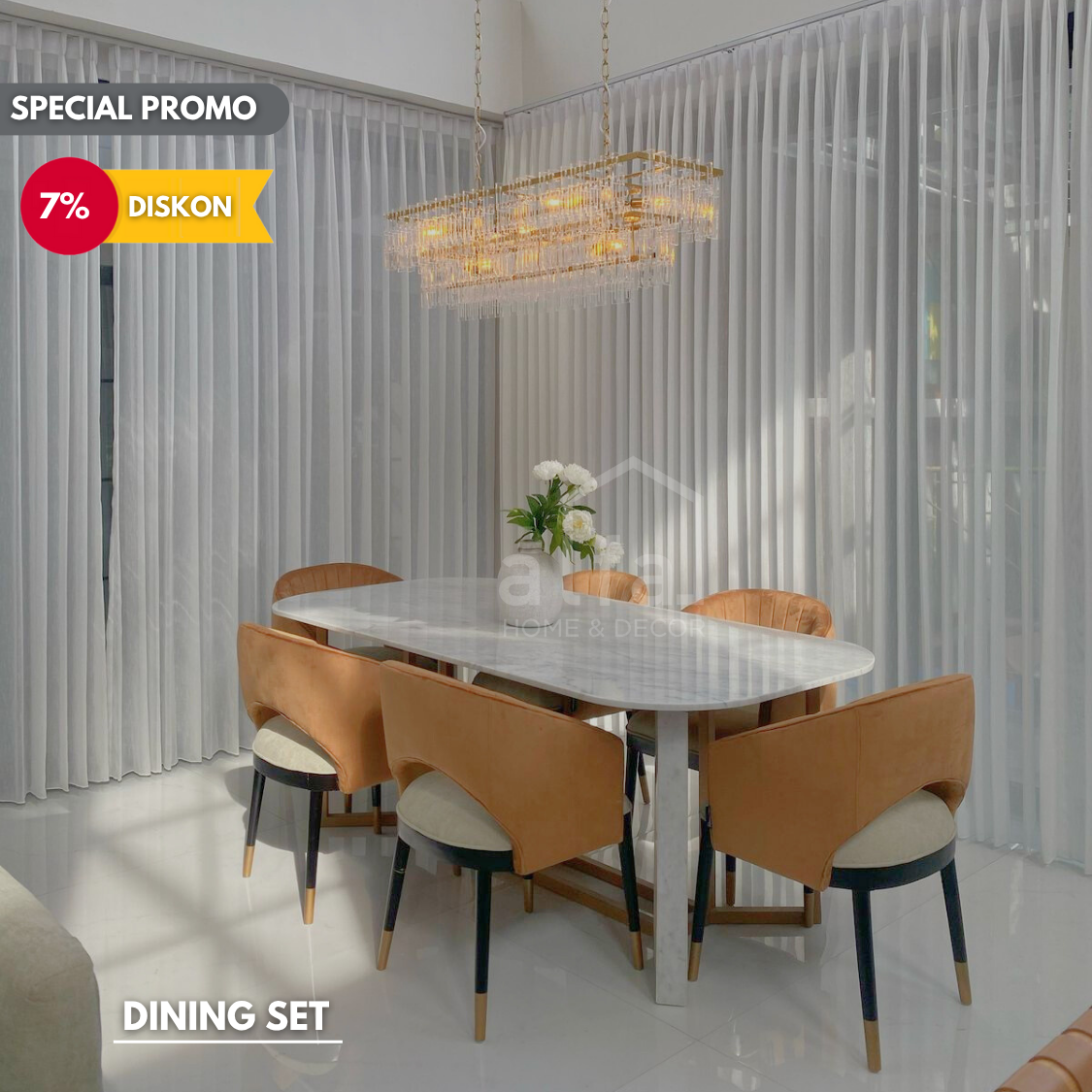 Meja Makan Classic Marble (Belum termasuk Ongkir)
