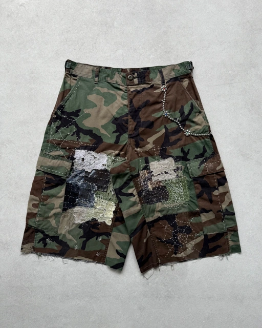 Image of Reworked BDU Camo Cargo Over Shorts - 007