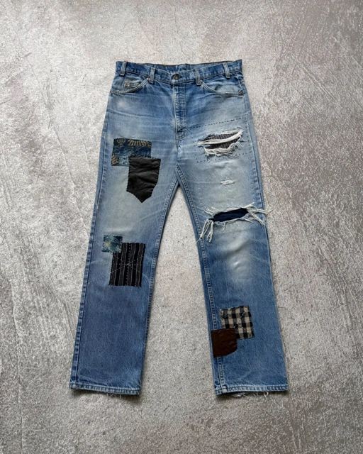 NO.031 REWORKED LEVI'S 517 BOOTCUT JEANS LIGHT BLUE