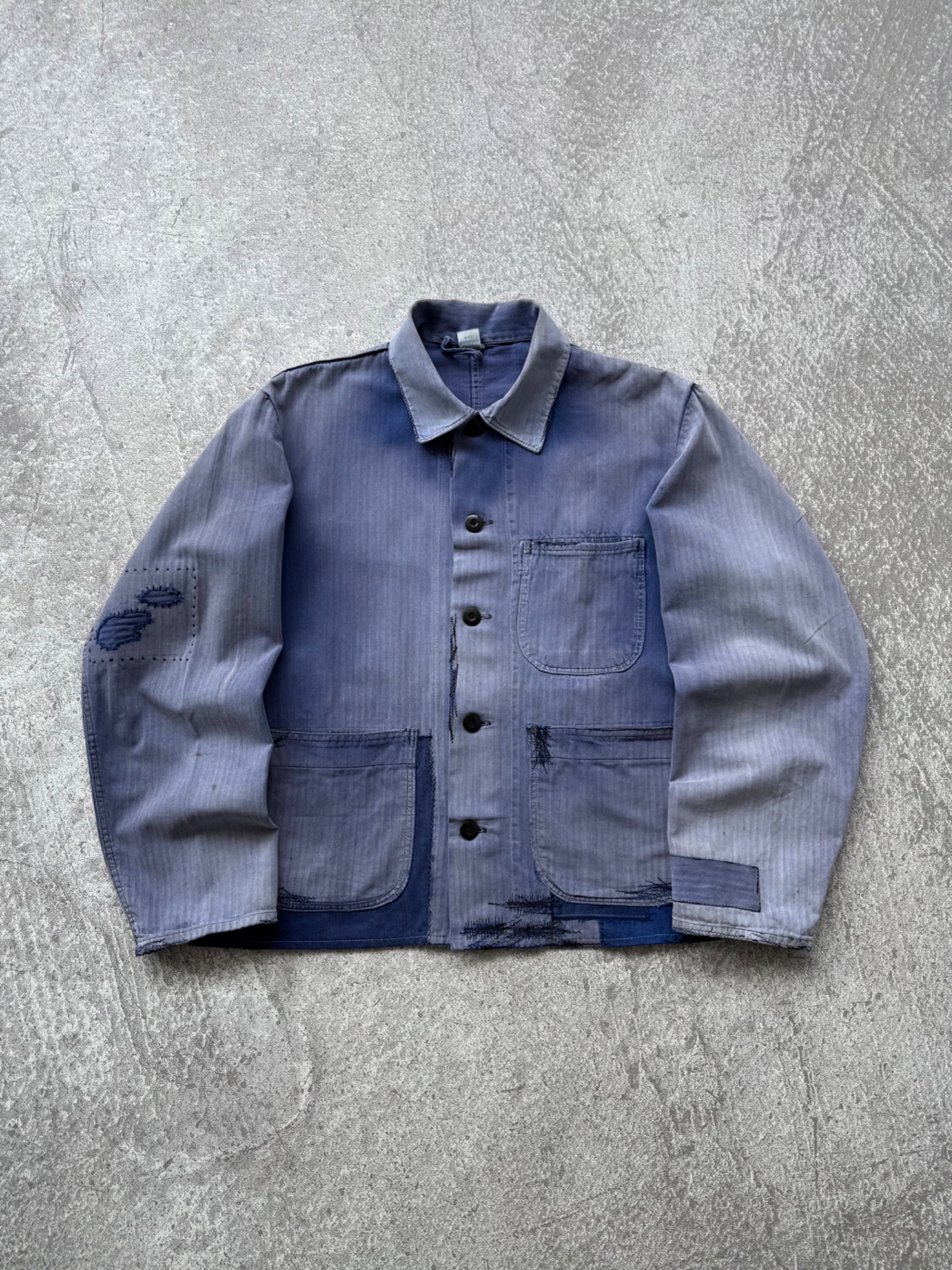 VINTAGE SUNFADED 1960'S HBT GERMAN CHORE JACKET