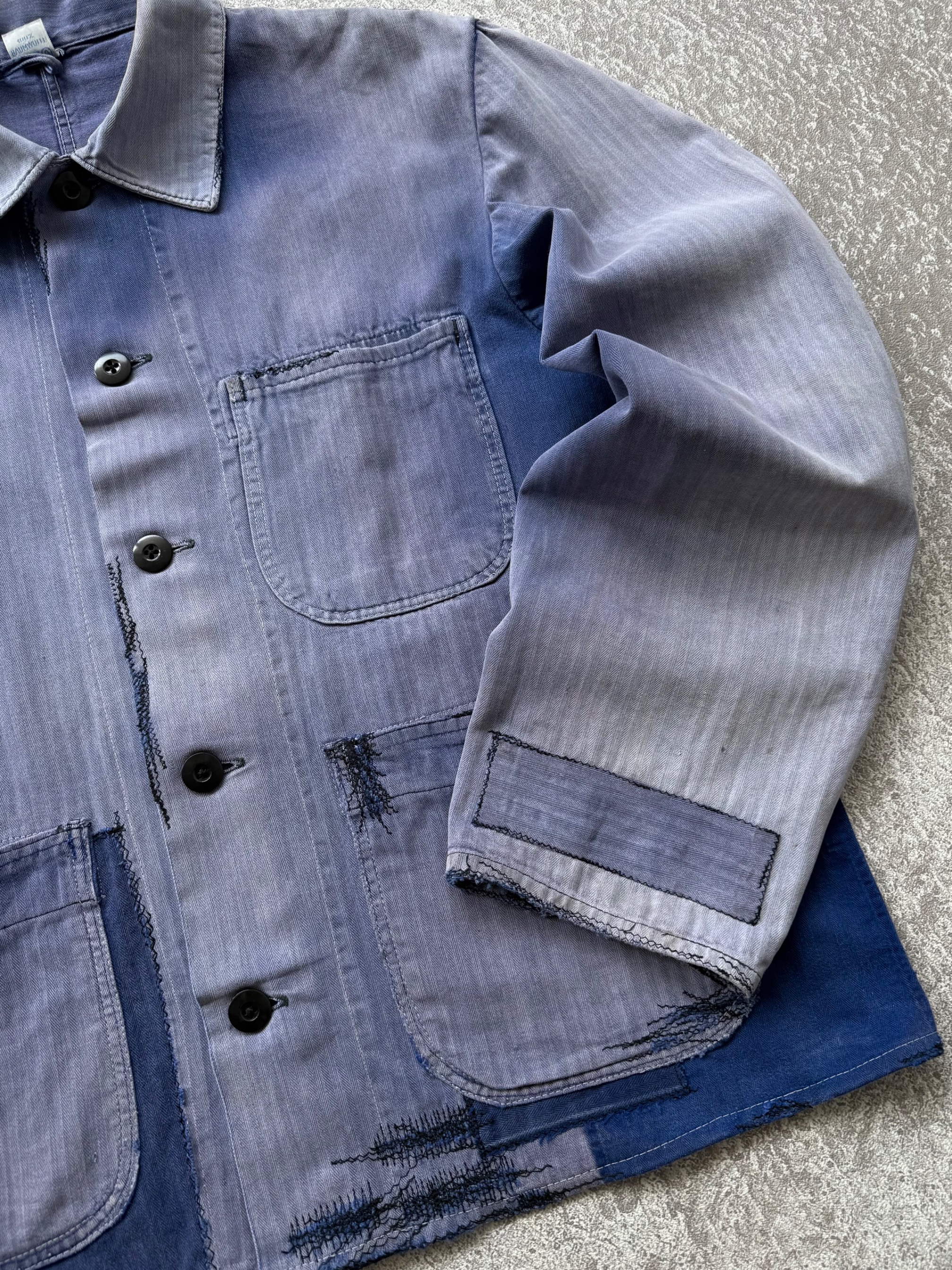 VINTAGE SUNFADED 1960'S HBT GERMAN CHORE JACKET