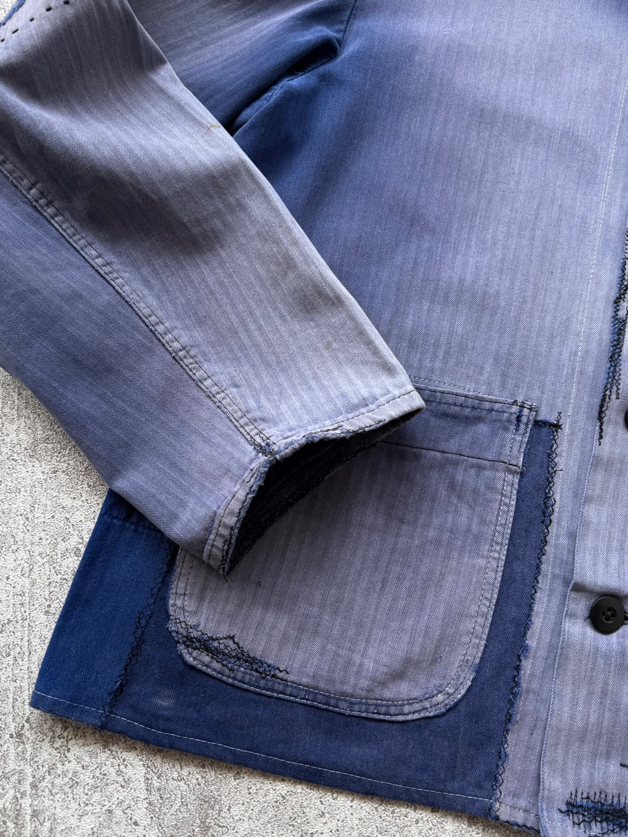 VINTAGE SUNFADED 1960'S HBT GERMAN CHORE JACKET