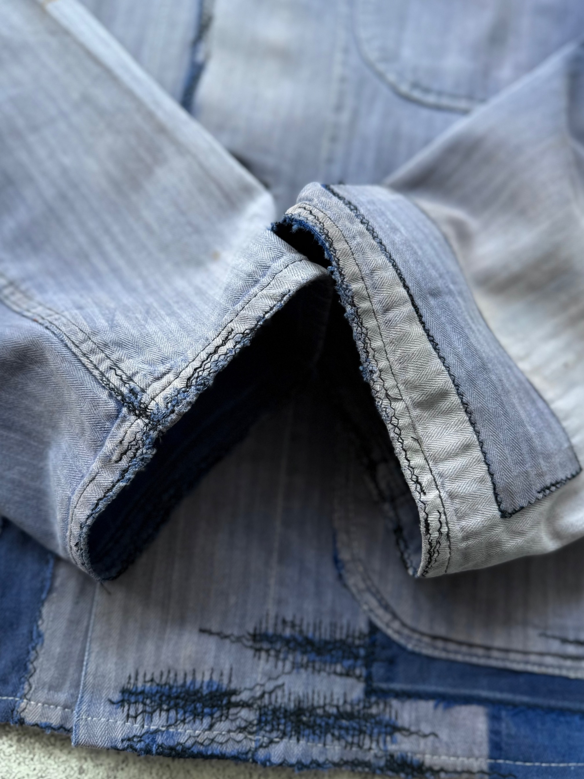 VINTAGE SUNFADED 1960'S HBT GERMAN CHORE JACKET