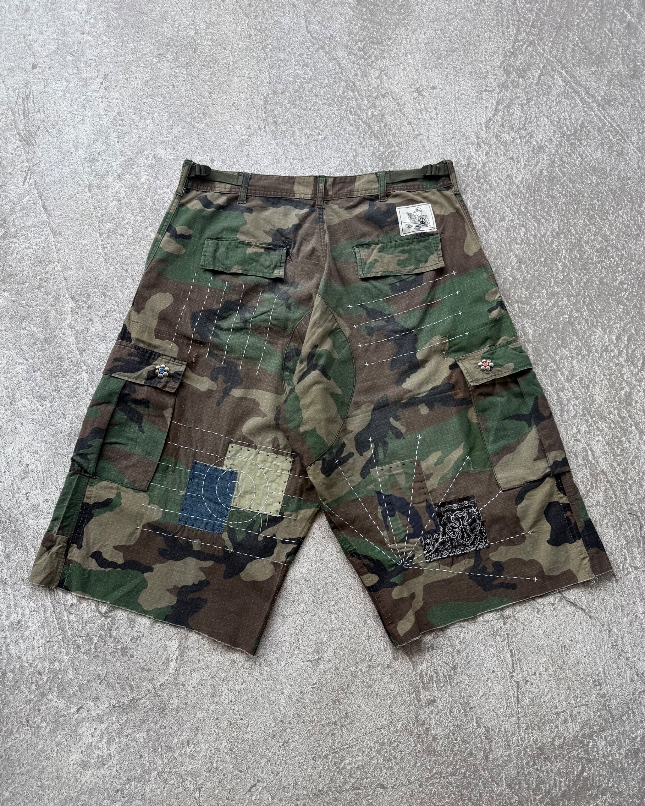 NO.036 REWORKED US ARMY CAMO SHORTS