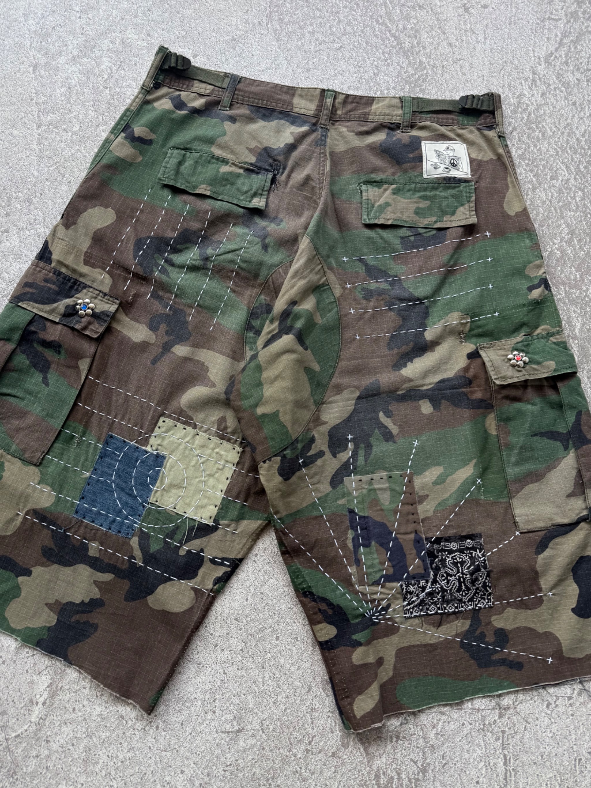 NO.036 REWORKED US ARMY CAMO SHORTS