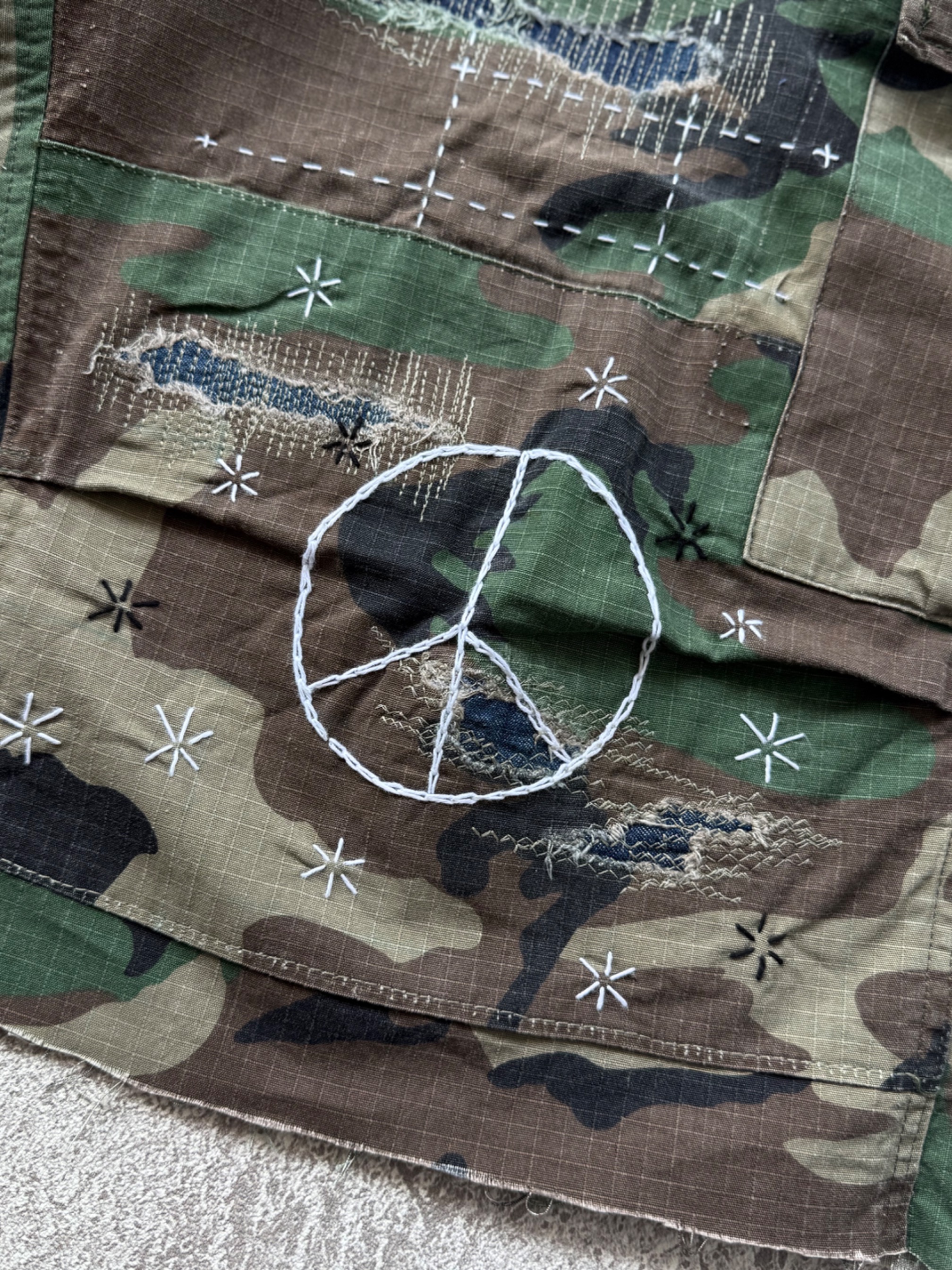 NO.036 REWORKED US ARMY CAMO SHORTS