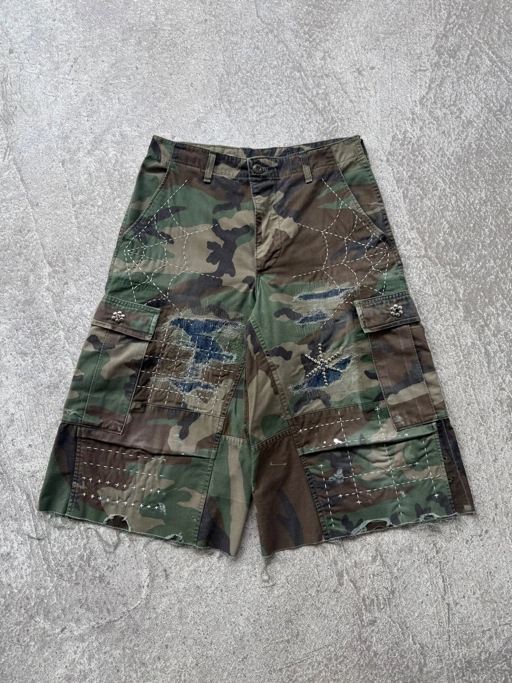 NO.035 REWORKED US ARMY CAMO SHORTS